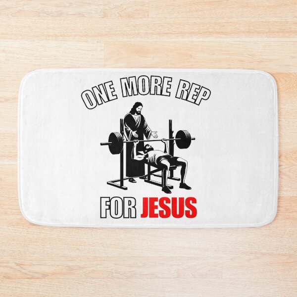 Item preview, One More Rep For Jesus Christian Gym Faith Funny Fitness Graphic designed and sold by Turtlazcyx.