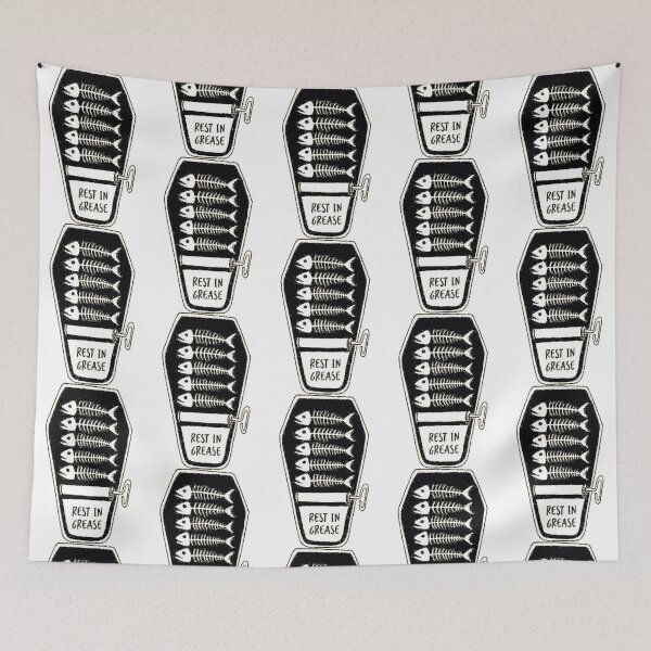 Item preview, Rest In Grease Coffin Sardine Funny Goth Pun Design designed and sold by RhinoClothings.