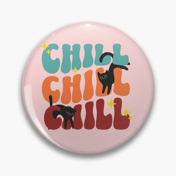 Item preview, Chill Chill Chill Retro Black Cats - Groovy 70s Typography Art designed and sold by GenZFashion000.