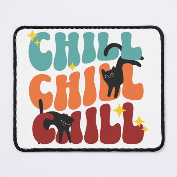 Item preview, Chill Chill Chill Retro Black Cats - Groovy 70s Typography Art designed and sold by GenZFashion000.