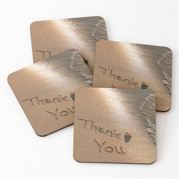 Item preview, Thank You Sand Inscription At Golden Hour Shoreline designed and sold by chase-thewave.