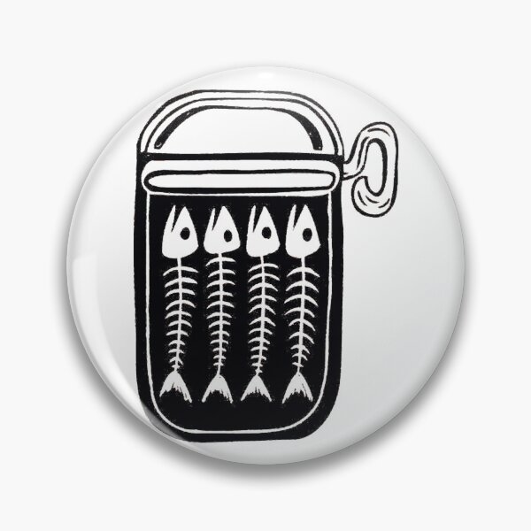 Item preview, Skeleton Sardine Tin Funny Halloween Canned Seafood Art designed and sold by RhinoClothings.