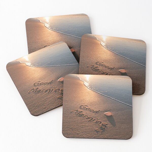 Item preview, Good Morning Sand Inscription At Ocean Sunrise designed and sold by chase-thewave.