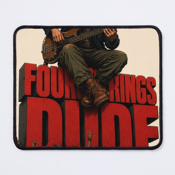 Item preview, FOURSTRINGS DUDE - With Great Melody Comes Great Bass Line - Funny Bass Guitar Movie Poster designed and sold by BRTHRCNK01.