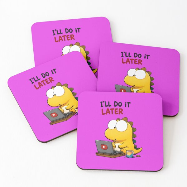 Item preview, Procrastination Dinosaur Meme Sticker designed and sold by PreeCha Art & Co..