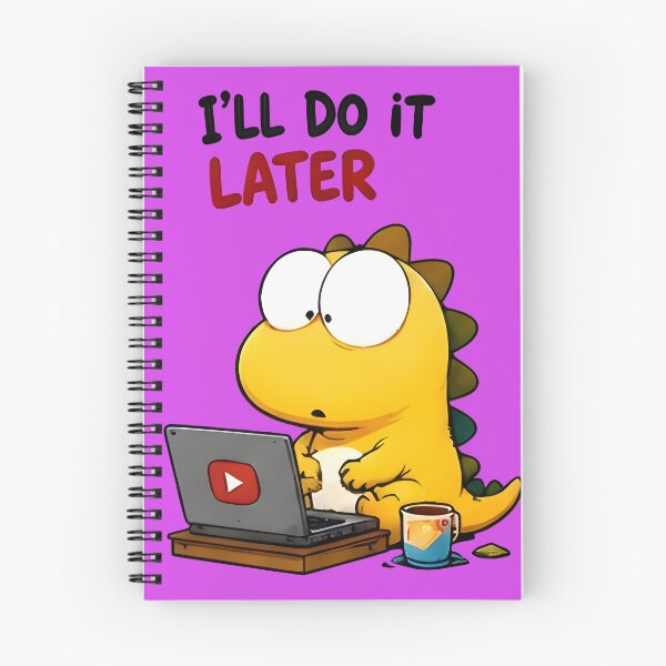 Item preview, Procrastination Dinosaur Meme Sticker designed and sold by PreeCha Art & Co..