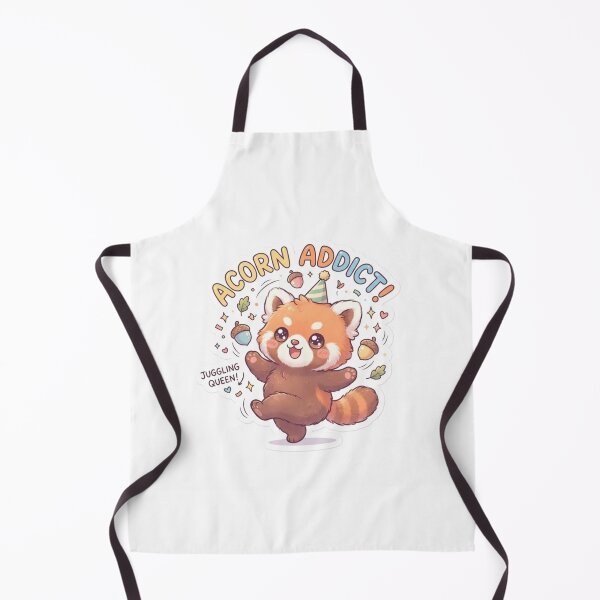 Item preview, Cute Kawaii Acorn Addict Red Panda Sticker | Anime Style Juggling Queen Chibi Art | Funny Autumn Sticker designed and sold by Chipkooo.