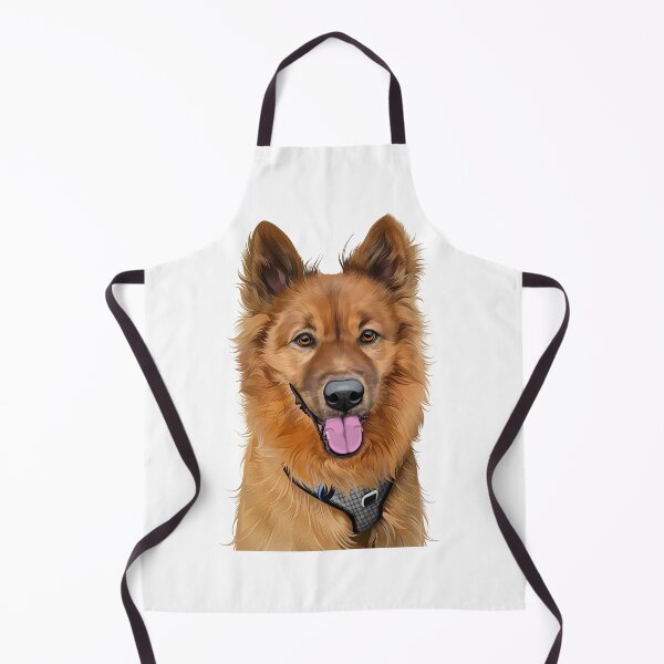 Item preview, Happy German Shepherd Mix Fluffy Golden Dog Illustration designed and sold by onebystudio.