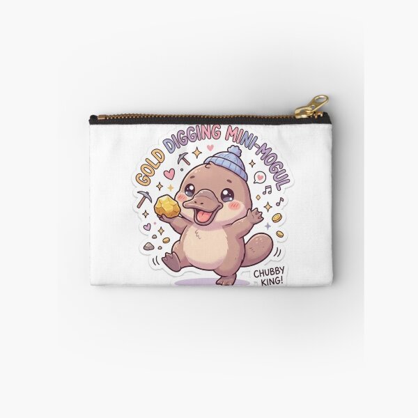 Item preview, Cute Kawaii Gold Digging Mini-Mogul Platypus Sticker | Anime Style Chubby King Chibi Art | Fun Mining Sticker designed and sold by Chipkooo.