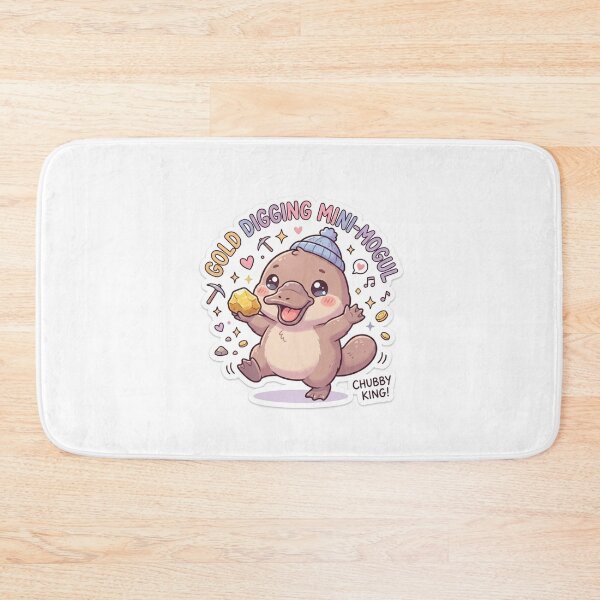 Item preview, Cute Kawaii Gold Digging Mini-Mogul Platypus Sticker | Anime Style Chubby King Chibi Art | Fun Mining Sticker designed and sold by Chipkooo.