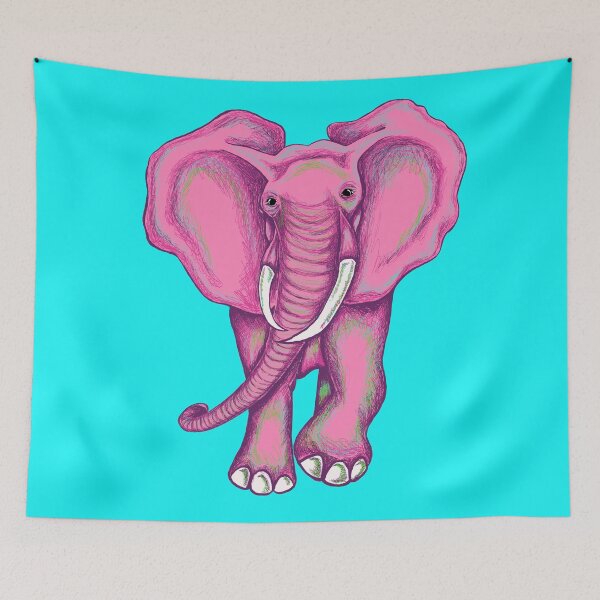 Item preview, Pink Elephant Daydream – Whimsical Hand Drawn Elephant designed and sold by ArtflyStudio.