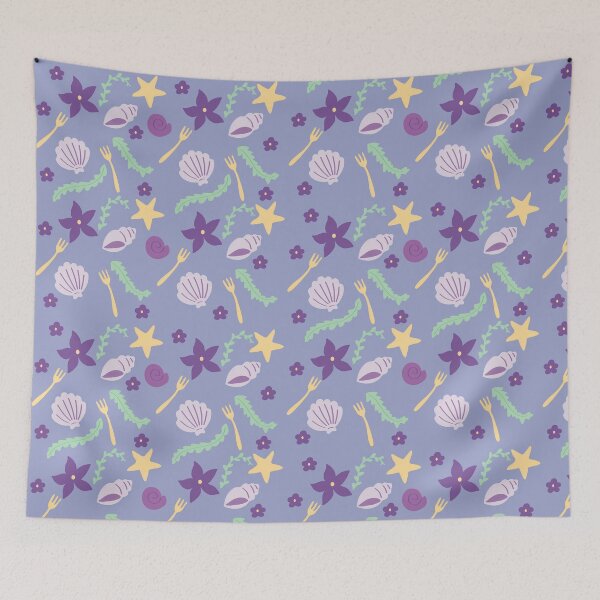Item preview, Purple seashell pattern designed and sold by ZuriRetroPrints.