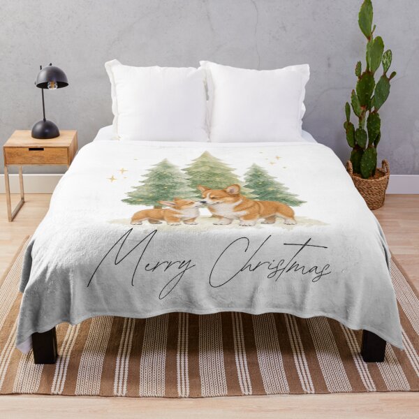 Item preview, Merry Christmas Corgi Watercolor designed and sold by ZoesPlace.