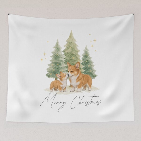 Item preview, Merry Christmas Corgi Watercolor designed and sold by ZoesPlace.