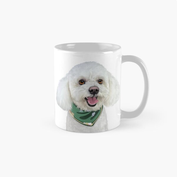 Item preview, Cute White Poodle Bichon Dog Bandana Illustration designed and sold by onebystudio.