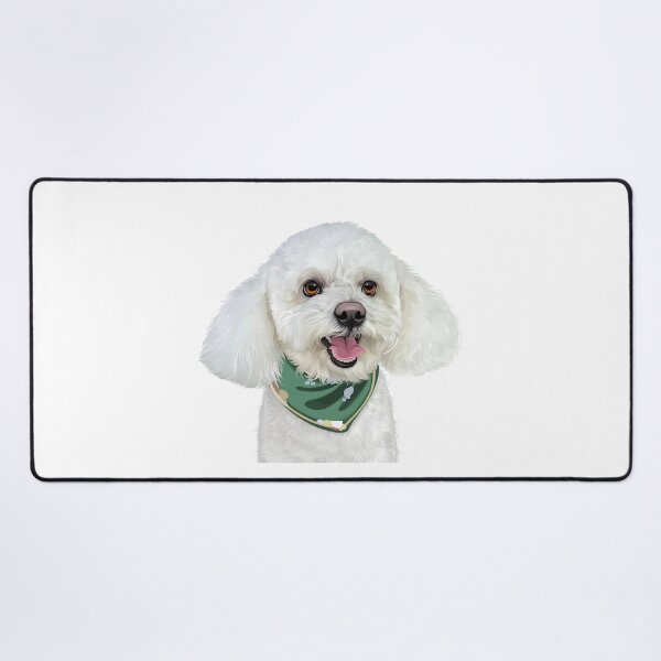 Item preview, Cute White Poodle Bichon Dog Bandana Illustration designed and sold by onebystudio.