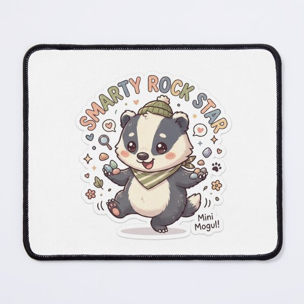 Item preview, Cute Kawaii Smarty Rock Star Badger Sticker | Anime Style Mini Mogul Chibi Badger Art | Rock Collecting Sticker designed and sold by Chipkooo.