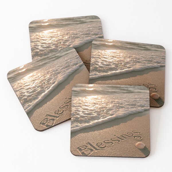 Item preview, Blessings Sand Inscription At Sunset Shoreline designed and sold by chase-thewave.