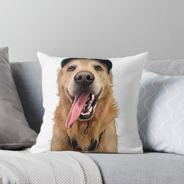 Item preview, Cool Golden Retriever Wearing Baseball Cap Dog Illustration designed and sold by onebystudio.