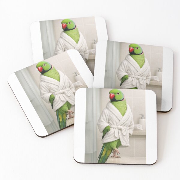 Item preview, Relaxing Bathrobe Indian Ringneck Parrot designed and sold by Sillytoe.