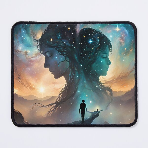 Item preview, Twin Souls - Cosmic connection beneath a starry galaxy designed and sold by NeyhineAngelionShop.