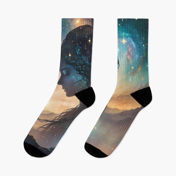 Item preview, Twin Souls - Cosmic connection beneath a starry galaxy designed and sold by NeyhineAngelionShop.