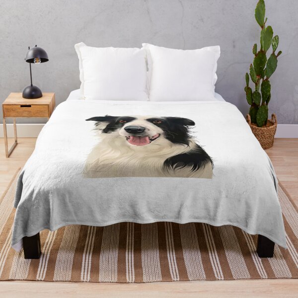 Item preview, Happy Border Collie Dog Portrait Illustration designed and sold by onebystudio.