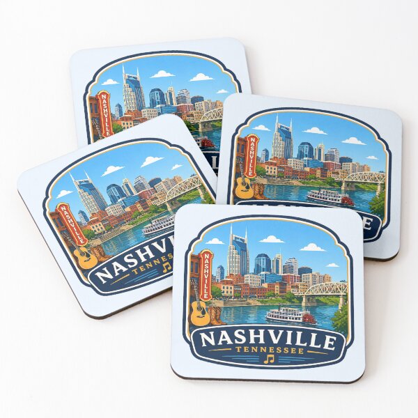 Item preview, Nashville, Tennessee - Skyline Riverfront Music City designed and sold by Myra365Art.