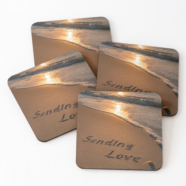 Item preview, Sending Love Sand Inscription At Sunset Shoreline designed and sold by chase-thewave.