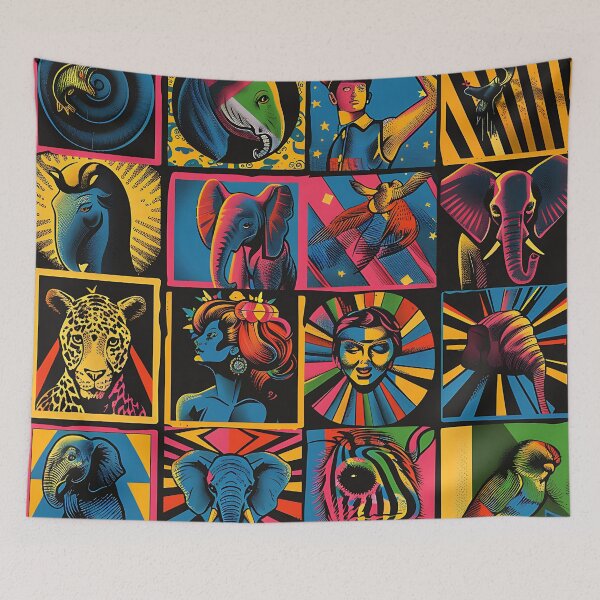Item preview, Retro Pop Art Circles Colorful Collage-Inspired Pattern  designed and sold by DEC02.