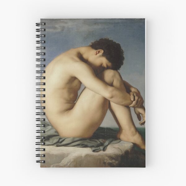 Item preview, Study: Young Male Nude Seated Beside the Sea (Jeune Homme nu assis au bord de la mer, figure d'étude), Hippolyte Flandrin, 1836 designed and sold by The Gaping Maw.