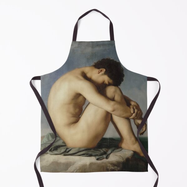 Item preview, Study: Young Male Nude Seated Beside the Sea (Jeune Homme nu assis au bord de la mer, figure d'étude), Hippolyte Flandrin, 1836 designed and sold by The Gaping Maw.