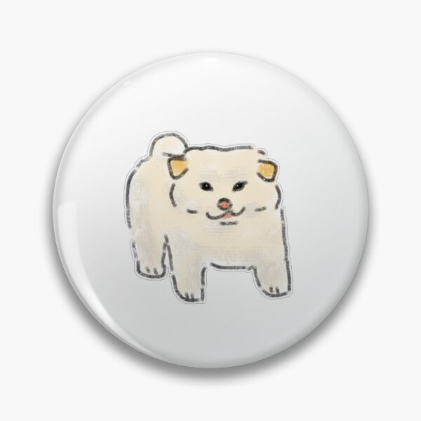 Item preview, Cute White Pomeranian Fluffy Dog Standing Art designed and sold by raun.draw.