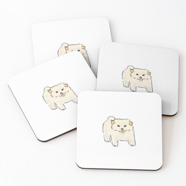 Item preview, Cute White Pomeranian Fluffy Dog Standing Art designed and sold by raun.draw.