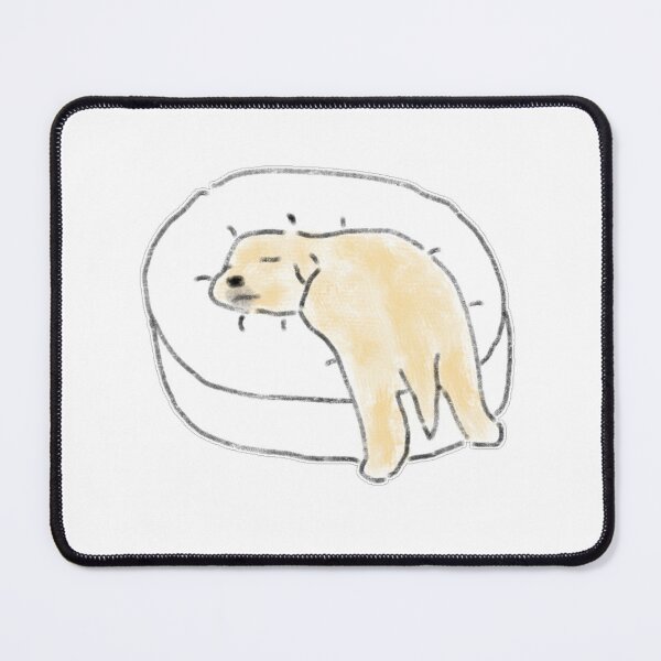 Item preview, Cute Dog Sleeping On Puffy Bed Golden Retriever Art designed and sold by raun.draw.