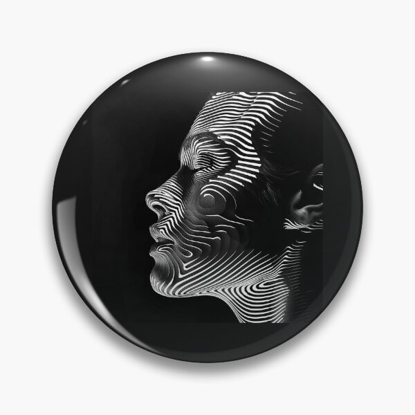 Item preview, Abstract Line Art Face – Black and White Optical Illusion Portrait designed and sold by inkoutninja.