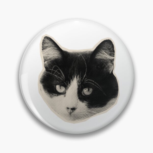 Item preview, Vintage Halftone Black & White Tuxedo Cat Cutout Graphic Sticker designed and sold by BROOSTSHIRTS.