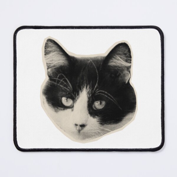 Item preview, Vintage Halftone Black & White Tuxedo Cat Cutout Graphic Sticker designed and sold by BROOSTSHIRTS.