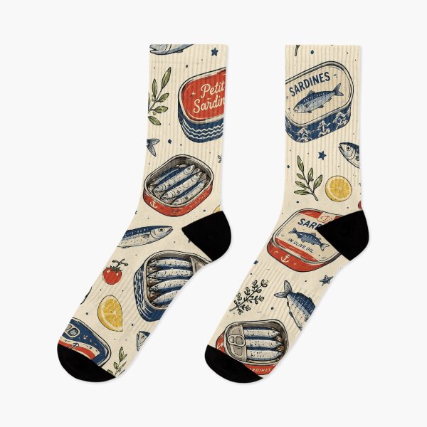 Item preview, Tiny Sardines Seamless Pattern – Vintage Fish, Coastal & Mediterranean Food Aesthetic designed and sold by RJACreative.