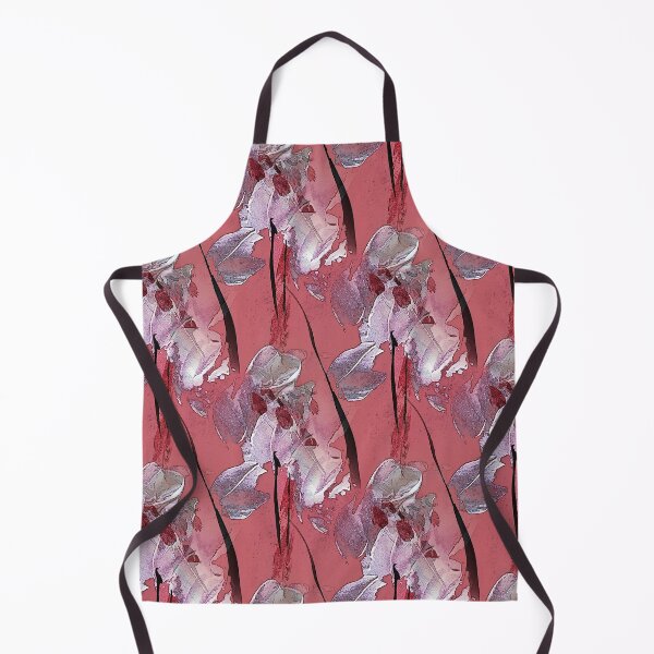 Item preview, Painterly Abstract White Flowers on red designed and sold by Artistestella.