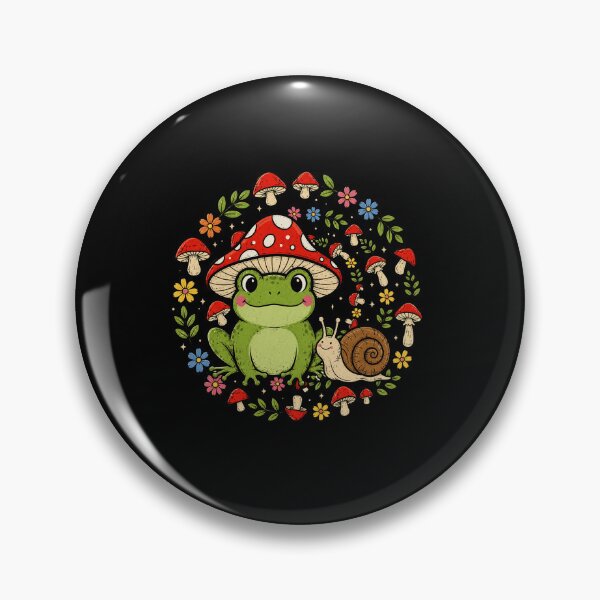 Item preview, Cute Frog and Snail Mushroom Cottagecore Woodland Friends Design designed and sold by MiALopezArt.