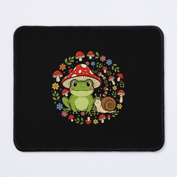 Item preview, Cute Frog and Snail Mushroom Cottagecore Woodland Friends Design designed and sold by MiALopezArt.
