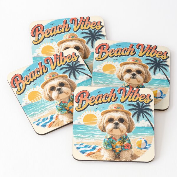 Item preview, Shih Tzu Beach Vibes – Cute Summer Dog Hawaiian Shirt Retro Vintage Dog Lover designed and sold by PawsAndPallette .