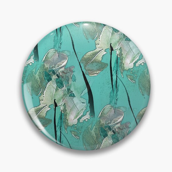 Item preview, Painterly Abstract White Flowers on Aqua designed and sold by Artistestella.
