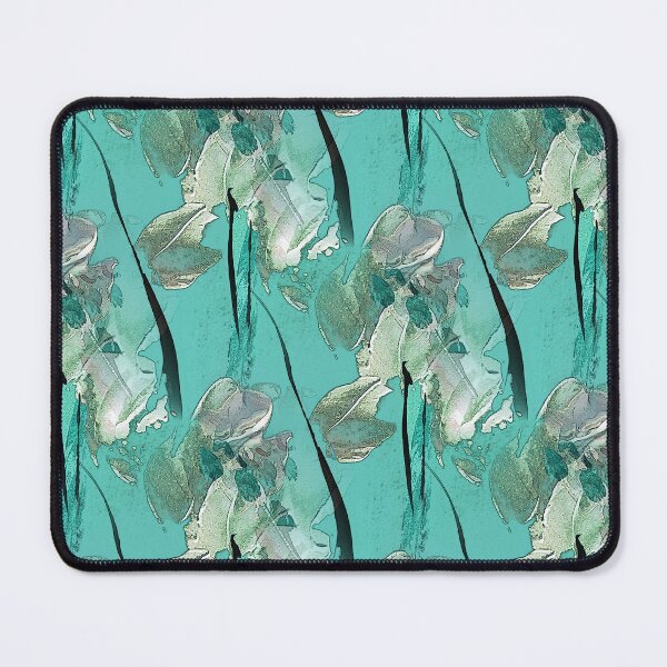 Item preview, Painterly Abstract White Flowers on Aqua designed and sold by Artistestella.