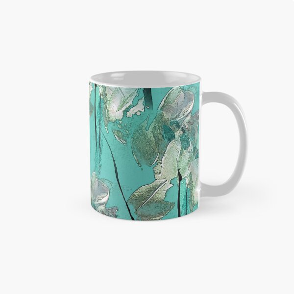 Item preview, Painterly Abstract White Flowers on Aqua designed and sold by Artistestella.