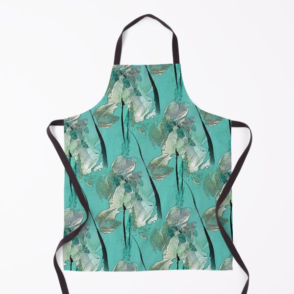 Item preview, Painterly Abstract White Flowers on Aqua designed and sold by Artistestella.