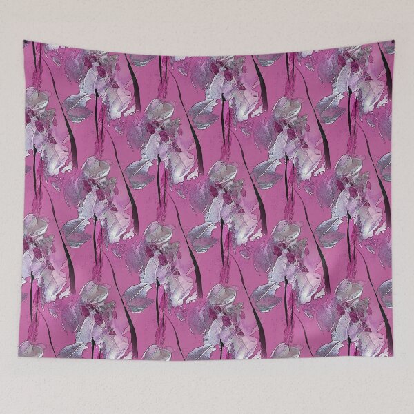 Item preview, Painterly Abstract White Flowers on Pink designed and sold by Artistestella.
