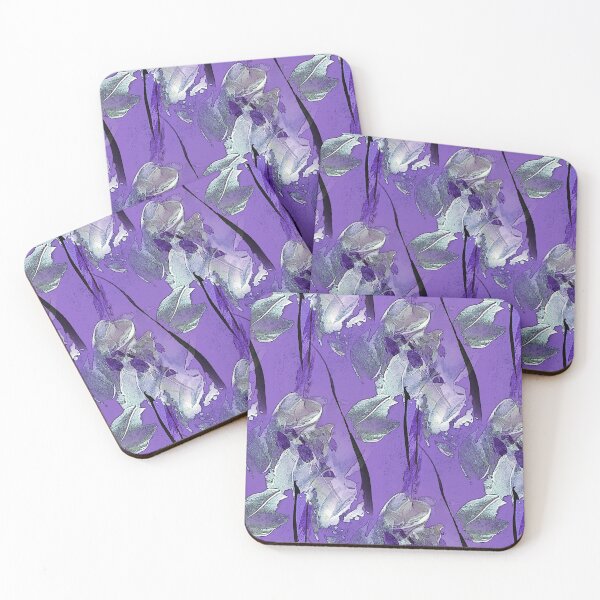 Item preview, Painterly Abstract White Flowers on Purple designed and sold by Artistestella.