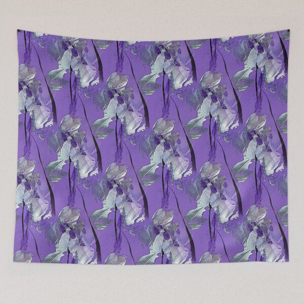 Item preview, Painterly Abstract White Flowers on Purple designed and sold by Artistestella.